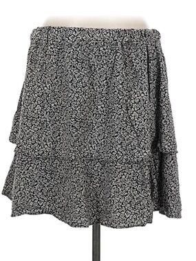 Madewell Black & White Floral Tiered Skirt